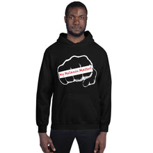 Load image into Gallery viewer, Unisex Hoodie - MY MELANIN MATTERS LOGO w/red letters
